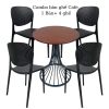 Combo Bàn Cafe Tròn Và 4 Ghế Nhựa Cao Cấp CBCF185