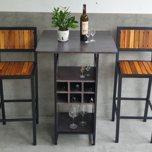 Combo bộ bàn bar kết hợp kệ 70x70cm và 2 ghế bar CBCF285