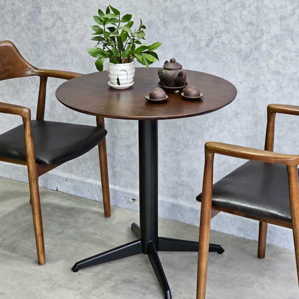 Combo bộ bàn cafe tròn 70cm và 2 ghế Hirosima gỗ CBCF306