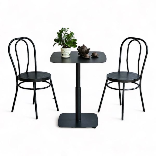 Combo bàn cafe sắt và 2 ghế Thonet sắt sơn tĩnh điện CBCF300