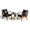 Combo bộ bàn sofa tròn mặt kính và 2 ghế bành gỗ CBSF68031