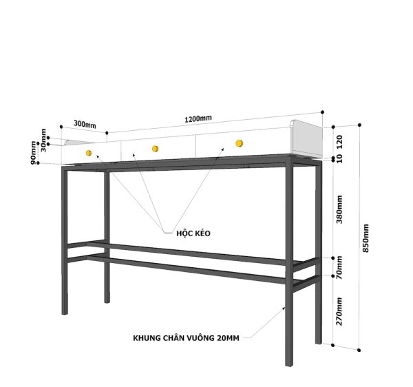 Bàn console, bàn trang trí có hộc kéo CST009