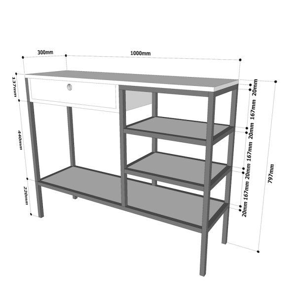 Bàn console, bàn trang trí có ngăn kéo và nhiều tầngCST010