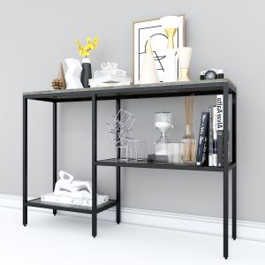 Bàn trang trí, bàn console 2 tầng gỗ màu nâu lau độc đáo CST012