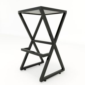 GCFX003 -  Ghế XBar khung sắt gỗ không lưng ( 40x40x75cm)
