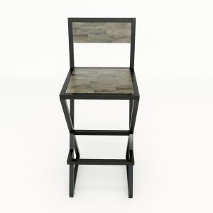 GCFX004- Ghế xBar khung sắt gỗ có lưng ( 40x40x75cm)
