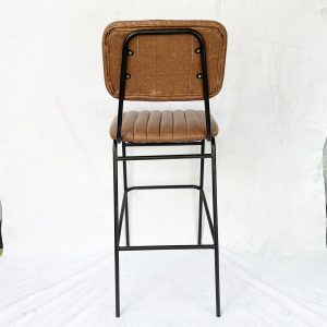 Ghế bar nệm nâu chân sắt sơn tĩnh GBSK005