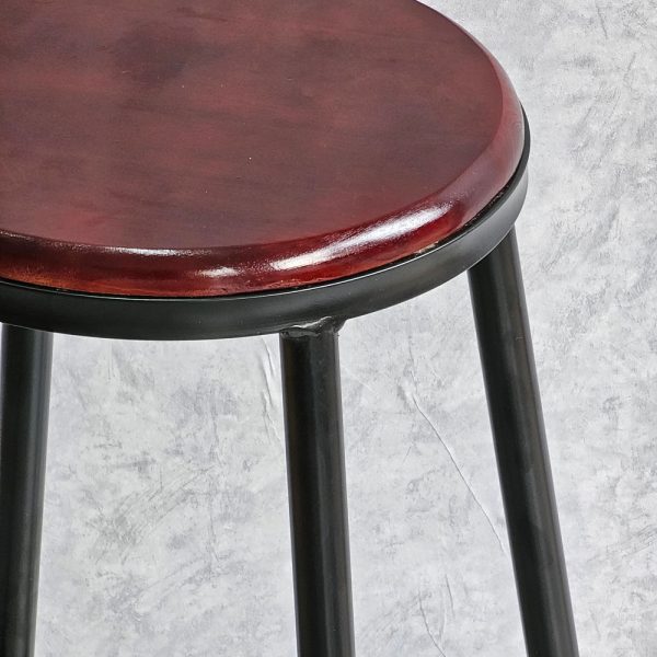 Ghế bar mặt gỗ tròn chân sắt sơn tĩnh điện GBSK015