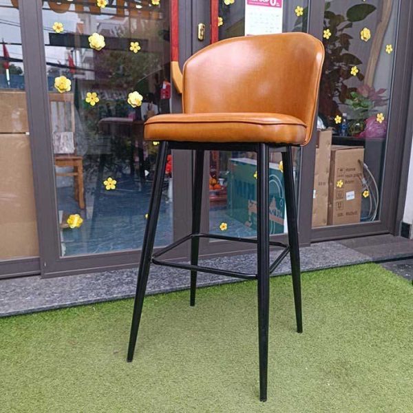 Ghế Bar nệm da simili chân sắt GBSK009