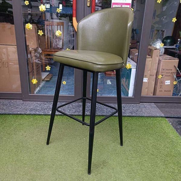 Ghế Bar nệm da simili chân sắt GBSK009