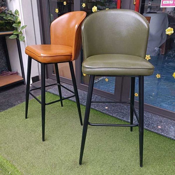 Ghế Bar nệm da simili chân sắt GBSK009