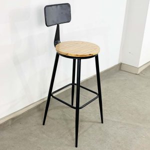 Combo Bàn Bar Vuông 60cm Và 2 Ghế Bar Có Lưng Tựa CBCF068