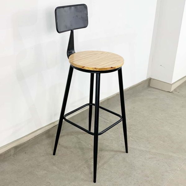 Combo Bàn Bar Vuông 60cm Và 2 Ghế Bar Có Lưng Tựa CBCF068