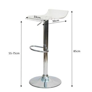 Ghế bar nhựa Arcylic chân xoay nâng hạ GAK-631