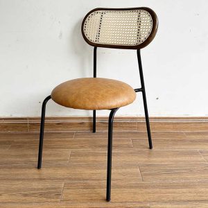 Ghế Cafe, Ghế Ăn chân sắt Rattan - GCF135