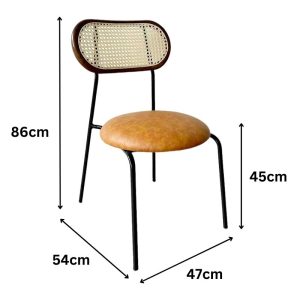 Ghế Cafe, Ghế Ăn chân sắt Rattan - GCF135