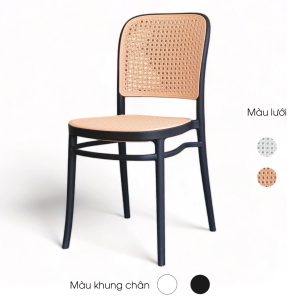 Ghế Thonet nhựa đúc lưới mắt cáo giả mây ST3042