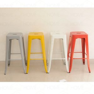 Ghế cafe tolix cao không lưng nhiều màu