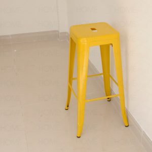 Ghế cafe tolix cao không lưng nhiều màu (màu vàng) (117cmx30cmx30cm)