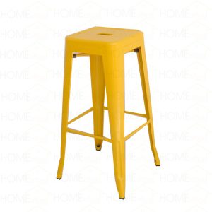 HOGCF124a- Ghế cafe tolix cao không lưng nhiều màu (màu vàng) (117cmx30cmx30cm)