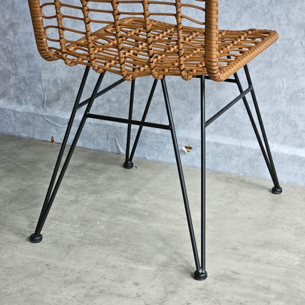 Ghế đan lưới giả mây khung sắt GCF186
