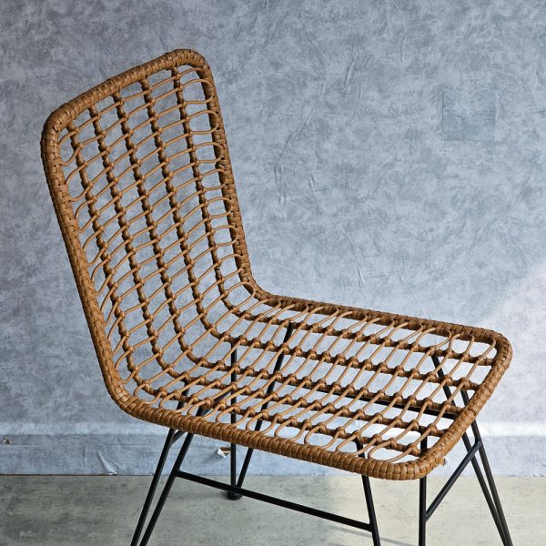 Ghế đan lưới giả mây khung sắt GCF186