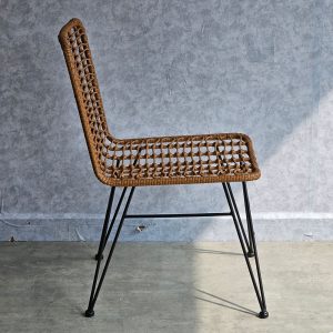 Ghế đan lưới giả mây khung sắt GCF186