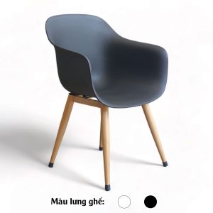 Ghế Eames nhựa đúc chân sắt sơn giả gỗ ST3049