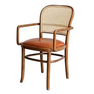 Ghế Thonet có tay tựa gỗ cao su bọc nệm da PU GCF174