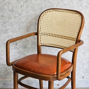 Ghế THONET có tay tựa bọc nệm da PU gỗ cao su GCF174