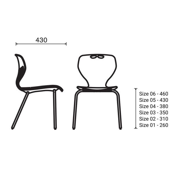 Kích thước ghế học sinh