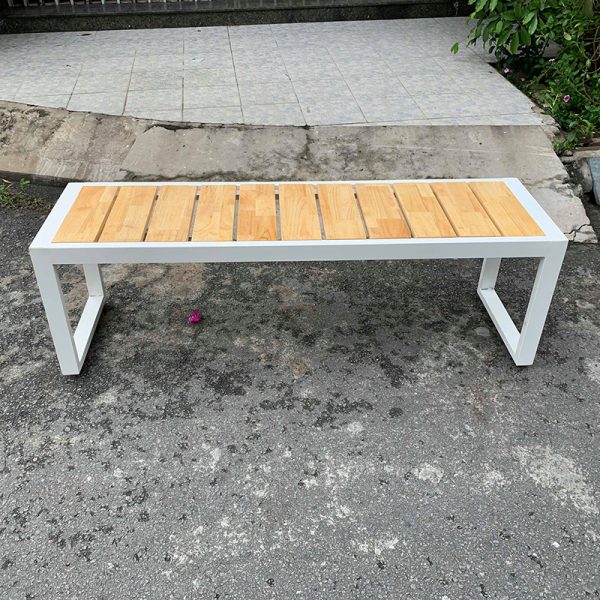 GA68009 - Ghế băng khung sắt gỗ cao su (120x40x45cm)