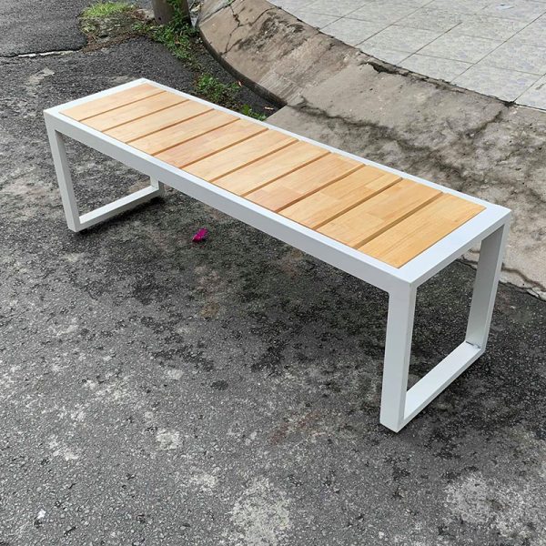 GA68009 - Ghế băng khung sắt gỗ cao su (120x40x45cm)