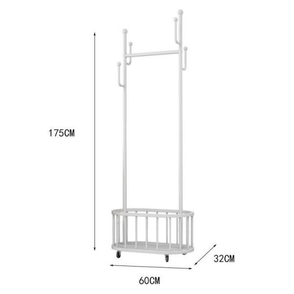 Giá treo đồ có giỏ đựng chân gắn bánh xe KPT68012