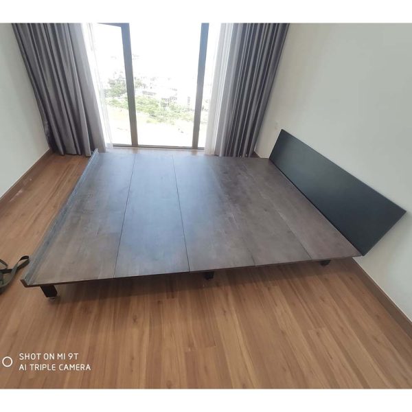 Giường ngủ JAPA 160x200cm gỗ cao su khung sắt lắp ráp