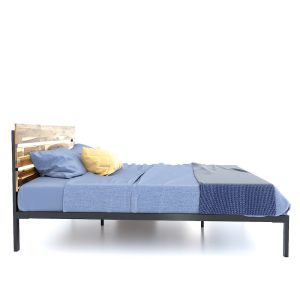 Giường ngủ đôi 160x200cm Gỗ Tràm khung sắt GN68033