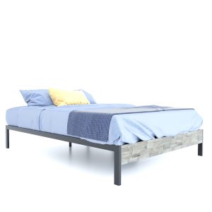 Giường ngủ đôi đơn giản gỗ cao su 160x200cm GN68034