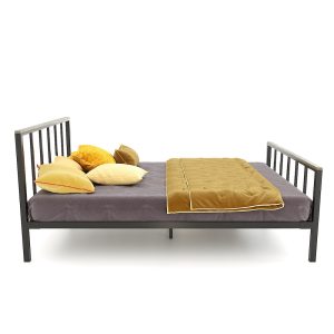 Giường ngủ 140x200cm gỗ cao su khung sắt GN68040