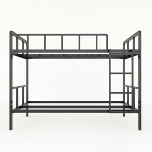 GT002- Giường tầng khung sắt lắp ráp gỗ cao su màu tự nhiên ( 210x105x160cm)