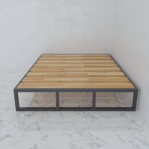 GN68008 - Giường khung sắt nan gỗ cao su 1.6mx2m cao 30cm