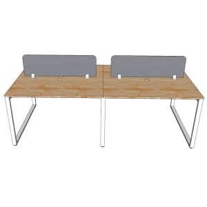 Bàn cụm 4 người 120x240cm hệ RECTANG chân sắt lắp ráp