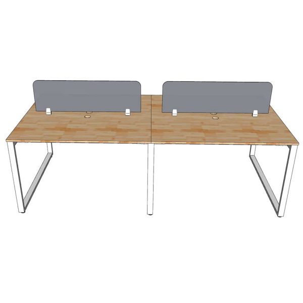 Bàn cụm 4 người 120x240cm hệ RECTANG chân sắt lắp ráp