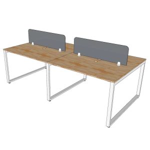 Bàn cụm 4 người 120x240cm hệ RECTANG chân sắt lắp ráp