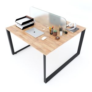 Bàn cụm 2 chỗ ngồi 120x120cm hệ Trian chân sắt tam giác