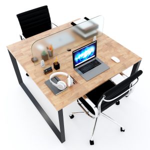 Bàn cụm 2 chỗ ngồi 120x120cm hệ Trian chân sắt tam giác