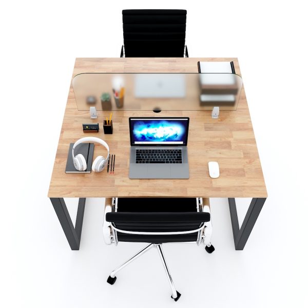 Bàn cụm 2 chỗ ngồi 120x120cm hệ Trian chân sắt tam giác