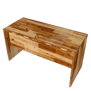 Bàn làm việc có tấm chắn 140x60cm gỗ tràm dày 25mm hệ Wooden HBWD030