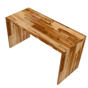 Bàn làm việc có tấm chắn 140x60cm gỗ tràm dày 25mm hệ Wooden HBWD030