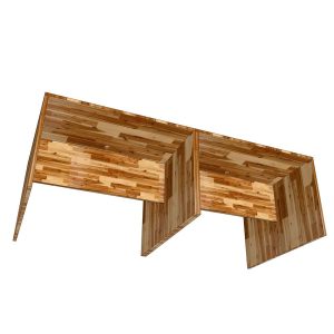 Bàn cụm 4 có tấm chắn 240x120cm gỗ tràm dày 25mm hệ Wooden HBWD033