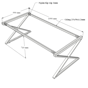HBXC012 - Bàn họp 100x200 XConcept